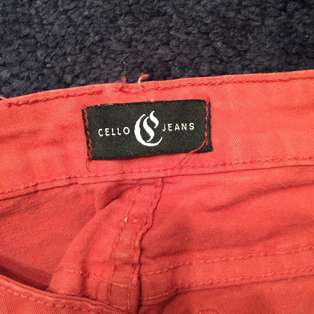 Coral Stretch Skinny Jeans | Slim Fit Colored Denim | Size = 3 - Picture 3 of 7